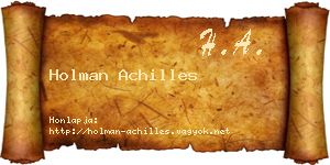Holman Achilles névjegykártya